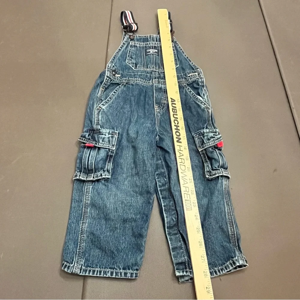 OshKosh Cargo Overalls Denim Jeans‎ Carpenter Utility Family Photos 24 Months